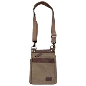 DaVan Crossbody Bag Unisex Small Canvas Leather Utility Gorpcore Rugged Commuter